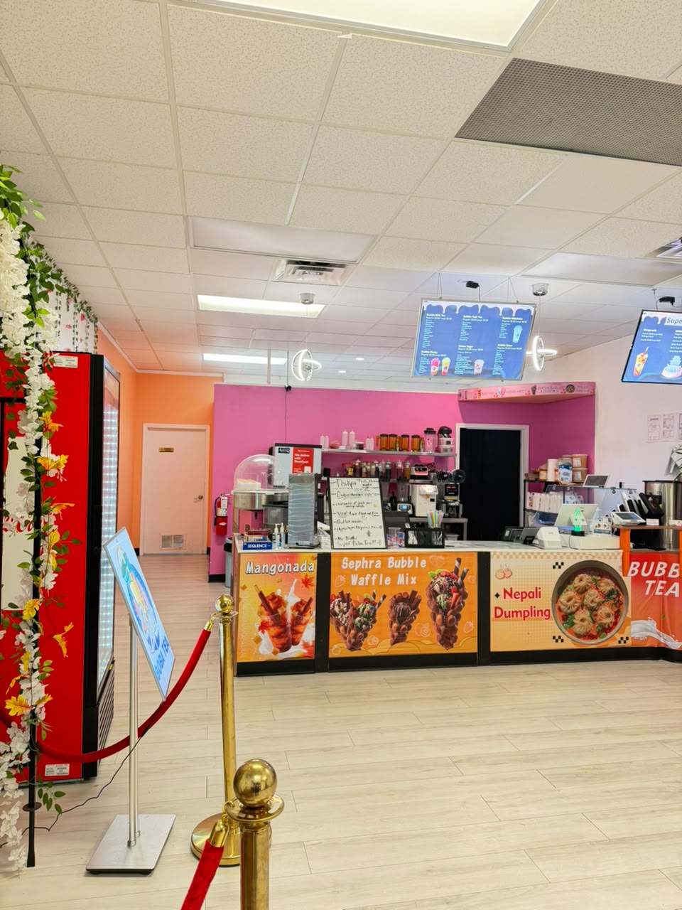 The main SuperBoba Tea counter and menu